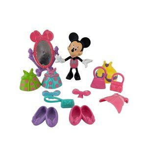 Disney Minnie Mouse Bowtique Snap & Style Dress Up Toy Figure w/Mirror & Clothes